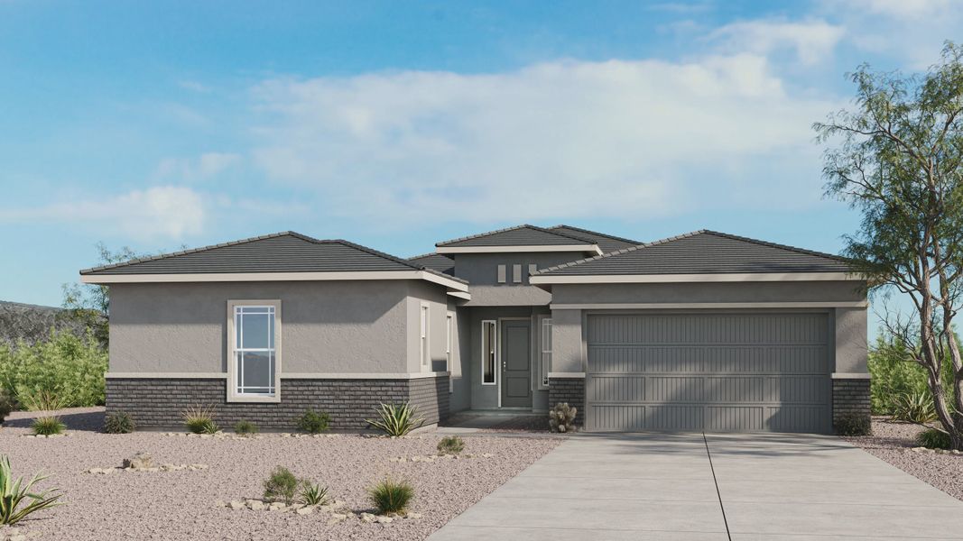 Representative exterior photo of a completed home built from the Everglade by Taylor Morrison in Saddleback, Peoria, AZ (Image 3). Representative exterior photo of a completed home built from the Everglade by Taylor Morrison in Saddleback, Peoria, AZ (Image 3).