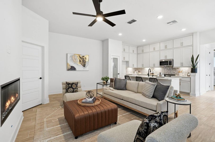 Furnished interior view inside a new home in Centero at Stone Oak, San Antonio (Image 9).