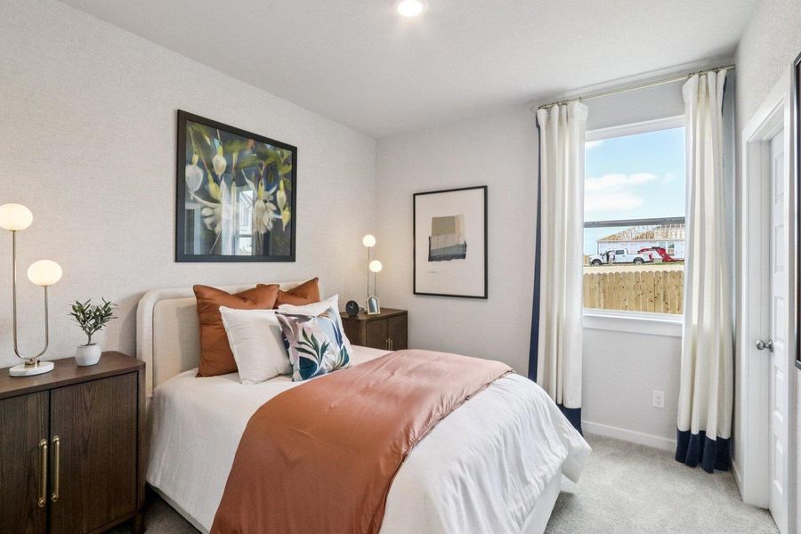 Furnished interior view inside a new home in Stallion Run, Buda (Image 10).