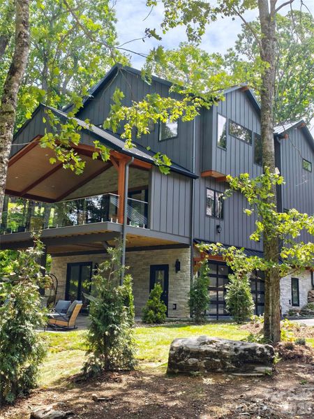Exterior details and patio area of a home in , Boone (Image 25).