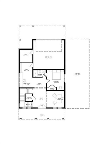 2D floor plan layout of this home in Echo at Crabapple, Milton, GA (Image 3).