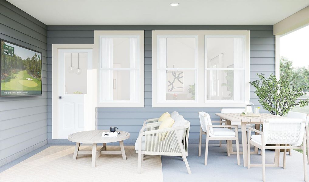 Enjoy the outdoors on the covered patio (*Artist rendering used for illustration purposes only.)