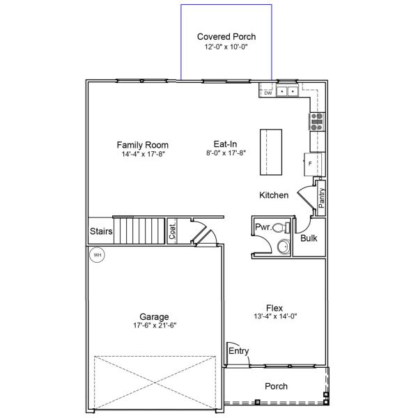 2D floor plan layout of this home in Six Oaks, Summerville, SC (Image 2).