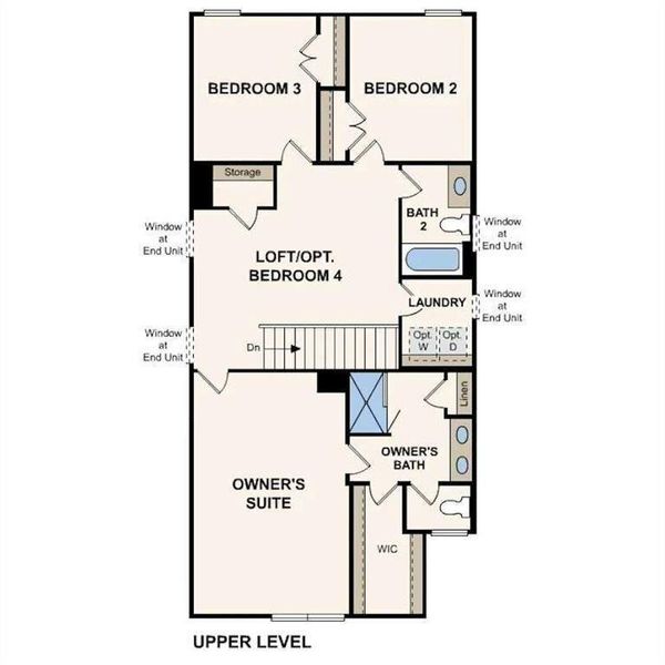 2D floor plan layout of this home in Azalea Square Townhomes, Lawrenceville, GA (Image 3).