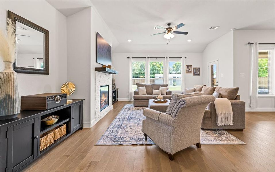 Furnished interior view inside a new home in Lovers Landing, Forney (Image 5). Furnished interior view inside a new home in Lovers Landing, Forney (Image 5).