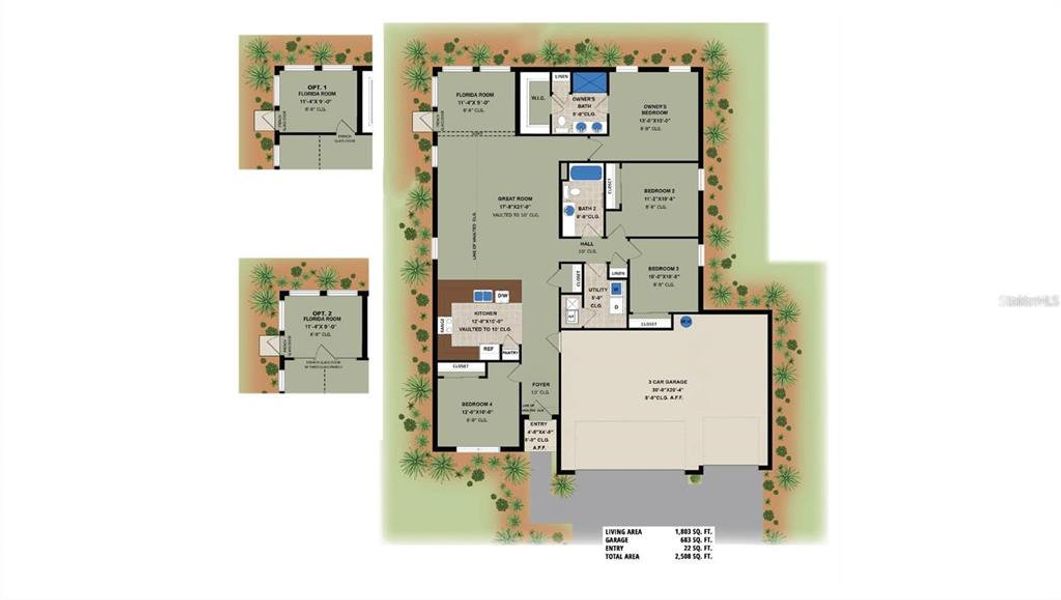 2D floor plan layout of this home in , Punta Gorda, FL (Image 2).