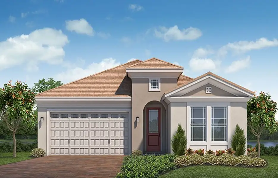 Representative exterior photo of a completed home built from the Hibiscus by Minto Communities in Westlake, Loxahatchee, FL (Image 2). Representative exterior photo of a completed home built from the Hibiscus by Minto Communities in Westlake, Loxahatchee, FL (Image 2).