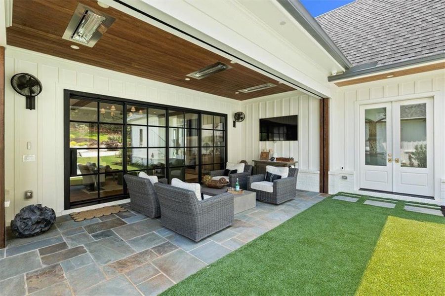 Exterior details and patio area of a home in , Roswell (Image 29).