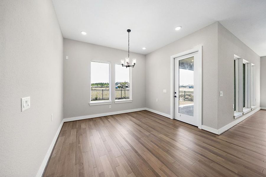 Representative unfurnished interior of a home built from the Juniper by Caldwell Homes in The Highlands, Porter (Image 23). Representative unfurnished interior of a home built from the Juniper by Caldwell Homes in The Highlands, Porter (Image 23).