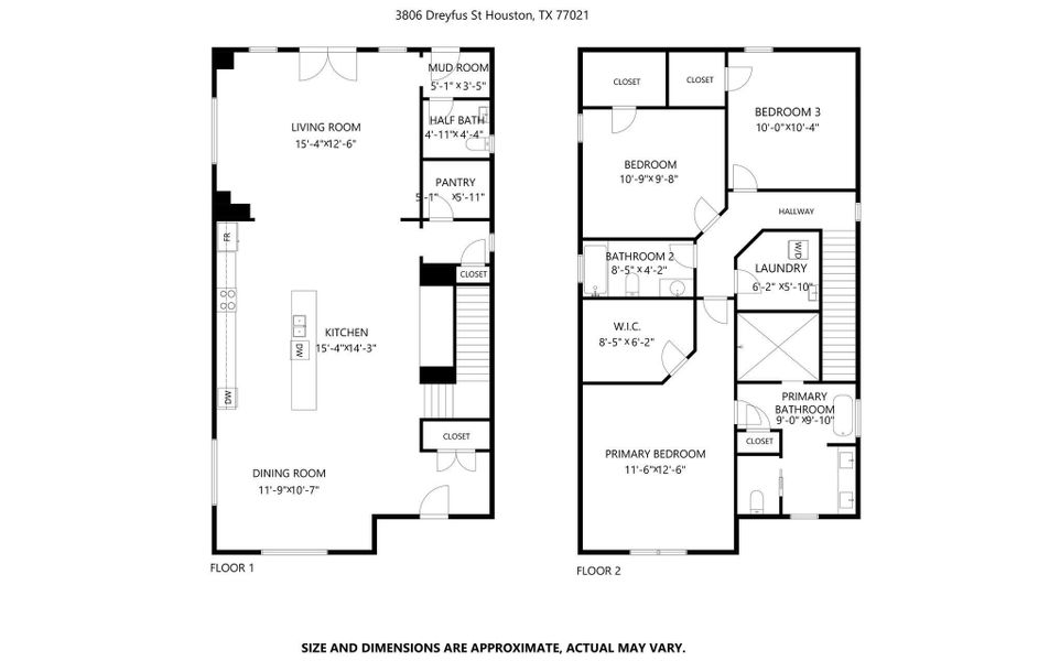 2D floor plan layout of this home in , Houston, TX (Image 5).