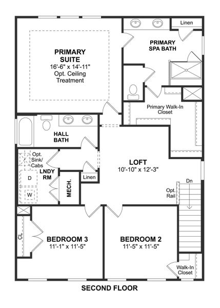 2D floor plan layout for the Stono by K. Hovnanian® Homes in Liberty Hill Farm, Mount Pleasant, SC (Image 4).