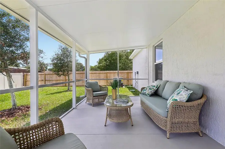 Exterior details and patio area of a home in Palm Coast, Palm Coast (Image 3).