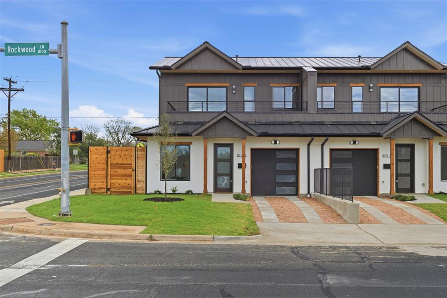 Front exterior of a new home in , Austin, TX, highlighting curb appeal (Image 23).