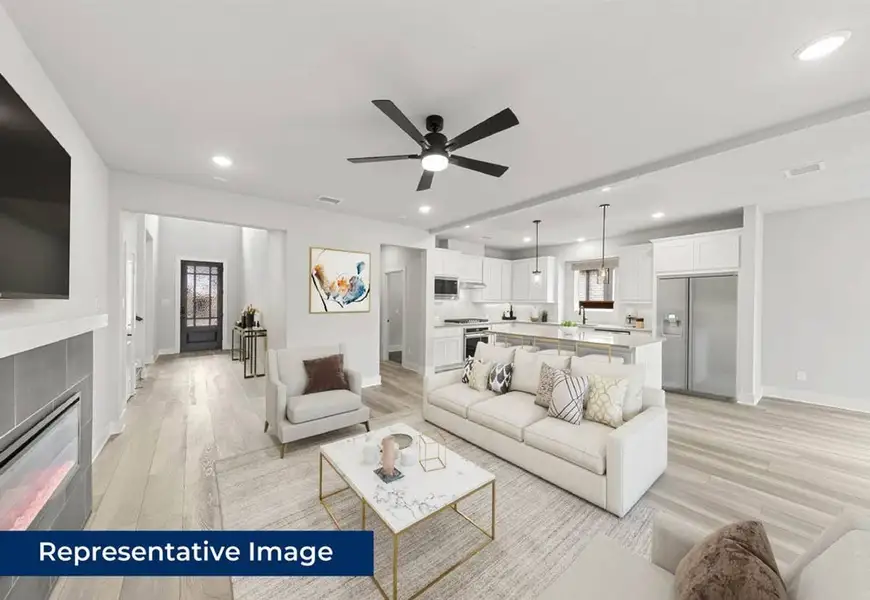 Representative furnished interior of a home built from the Edgestone F by First Texas Homes in Solterra, Mesquite (Image 8).
