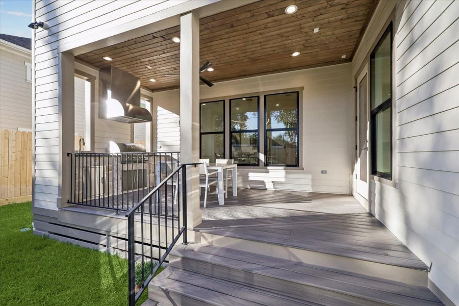 Exterior details and patio area of a home in , Houston (Image 27).