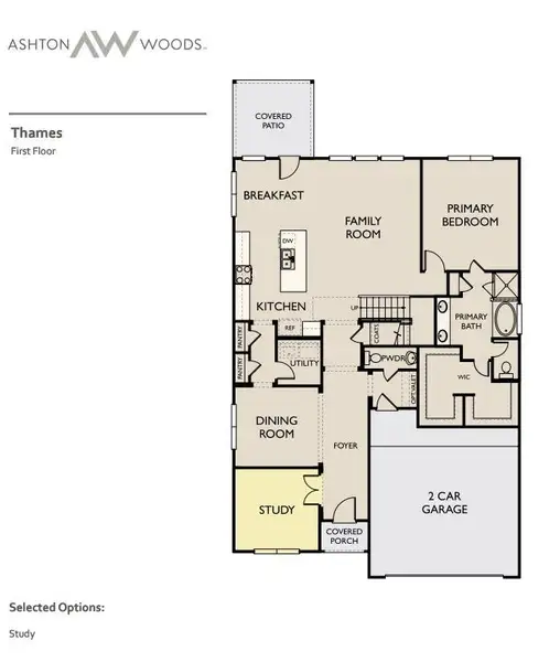 2D floor plan layout of this home in Sunterra, Katy, TX (Image 3).