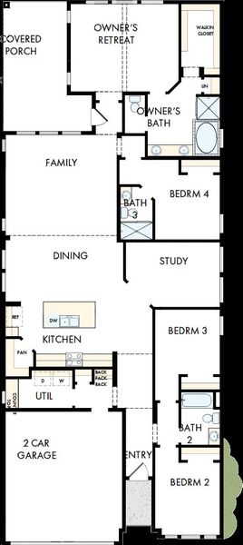 2D floor plan layout of this home in The Woodlands Hills - Reserve Collection, Willis, TX (Image 3).