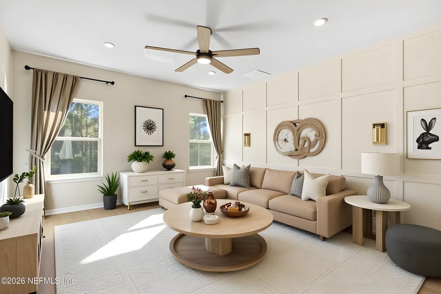 Furnished interior view inside a new home in Seminole Palms Single-Family Homes, Palm Coast (Image 11).