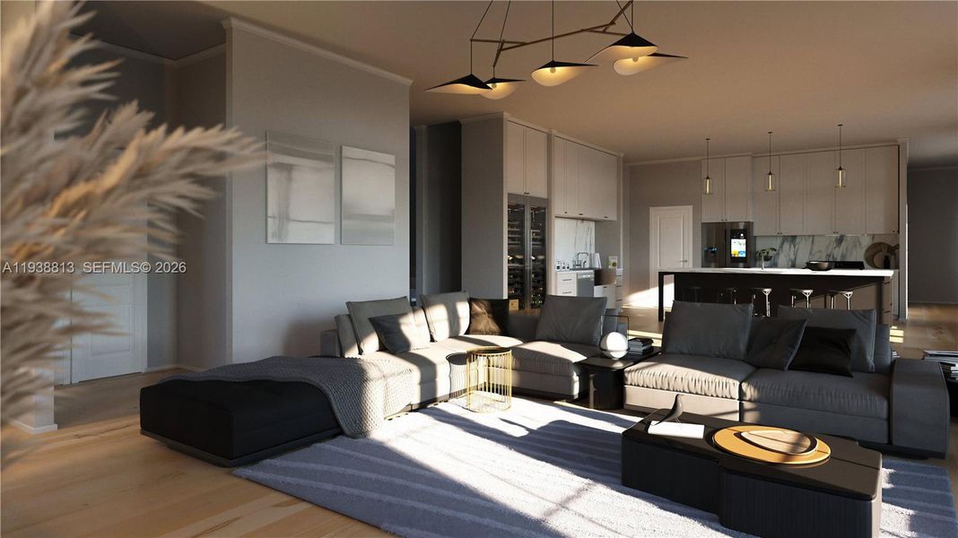 Furnished interior view inside a new home in , Coral Gables (Image 7). Furnished interior view inside a new home in , Coral Gables (Image 7).