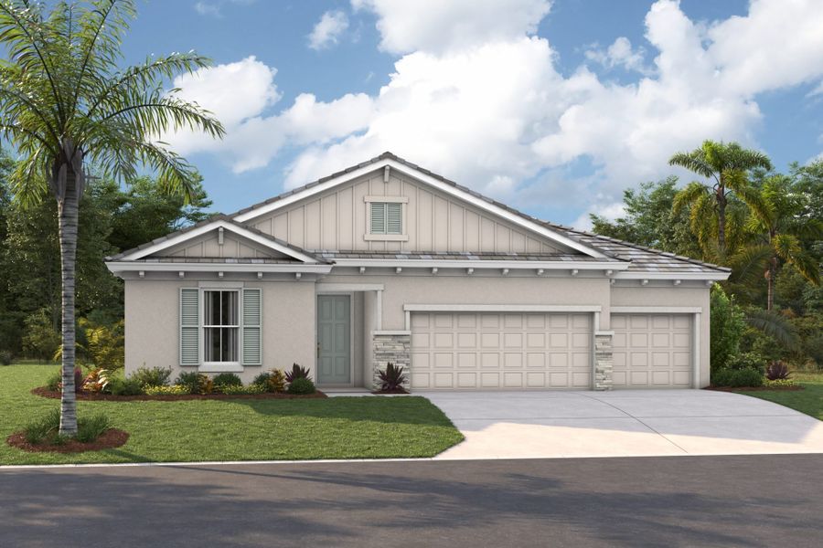 Front exterior of a new home in Mirada, San Antonio, FL, highlighting curb appeal (Image 2). Front exterior of a new home in Mirada, San Antonio, FL, highlighting curb appeal (Image 2).