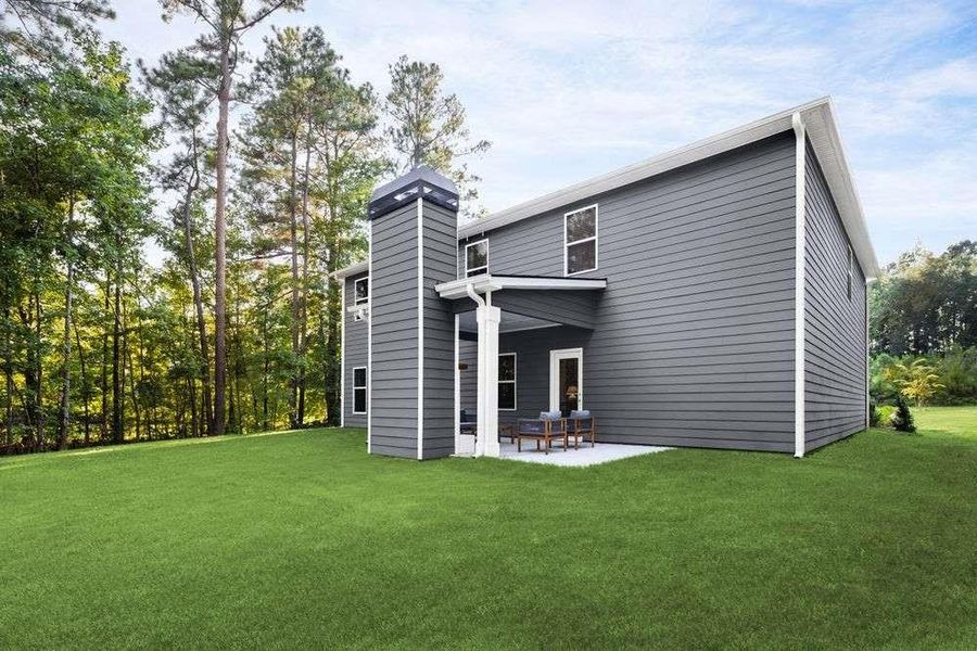 Exterior details and patio area of a home in The Woodlands Preserve, Jackson (Image 4).