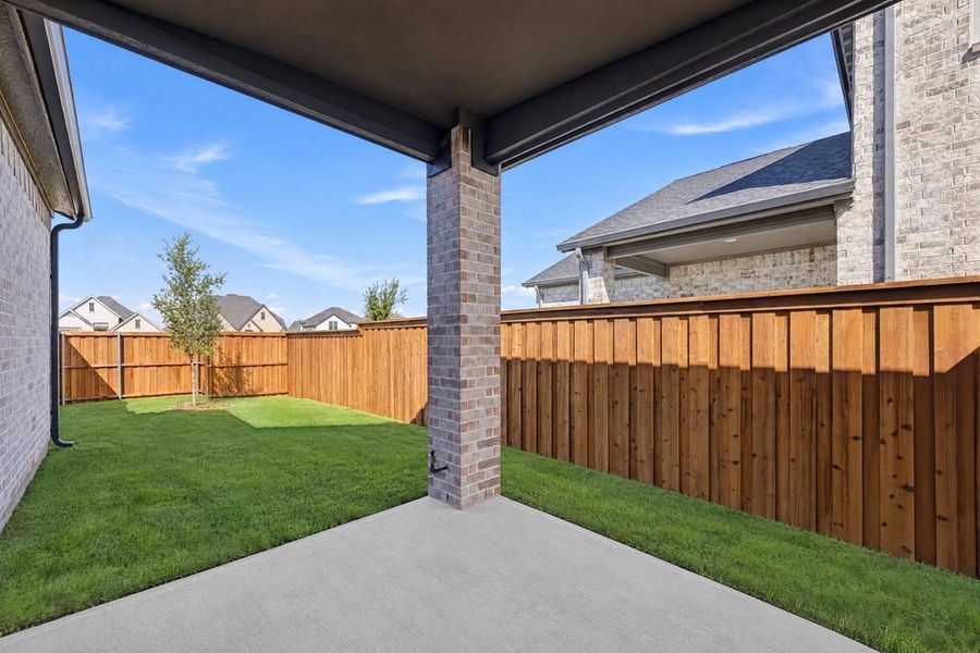 Exterior details and patio area of a home in North Sky Celina, Celina (Image 3). Exterior details and patio area of a home in North Sky Celina, Celina (Image 3).