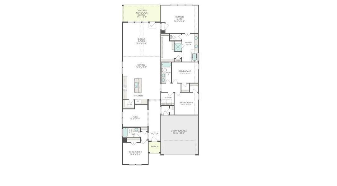 2D floor plan layout for the Falcon by Tri Pointe Homes in Oakhill Reserve, Tomball, TX (Image 4).