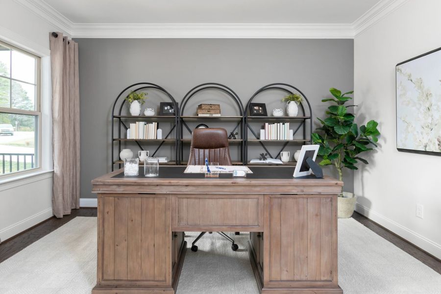 Representative furnished interior of a home built from the Hanover Lux by Keystone Homes NC in Weybridge, Burlington (Image 10).