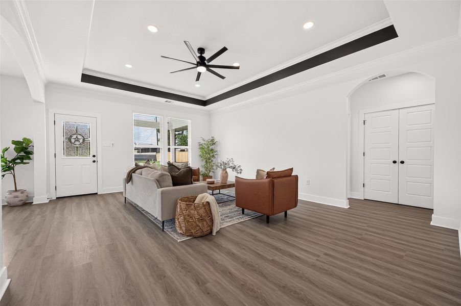 Furnished interior view inside a new home in , Prairie View (Image 6). Furnished interior view inside a new home in , Prairie View (Image 6).