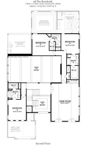 2D floor plan layout for the Brookside 67M by Landon Homes in Fields Prestige - 60's, Frisco, TX (Image 4).
