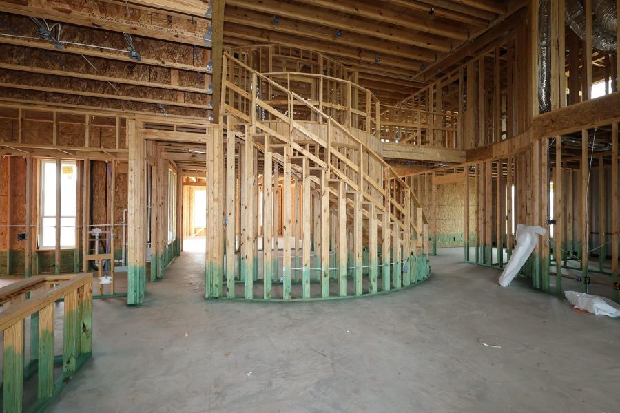 In-progress construction of a new home in Dunham Pointe, Cypress, TX (Image 8).