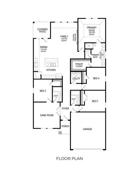 2D floor plan layout for the McKinley F by First Texas Homes in The Bluffs, Celina, TX (Image 4).