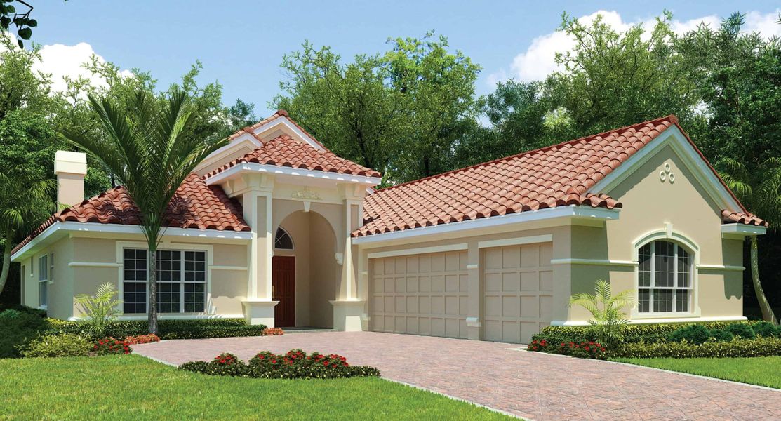 Representative exterior photo of a completed home built from the The Sorrento II by ABD Development in Toscana, Palm Coast, FL (Image 1).