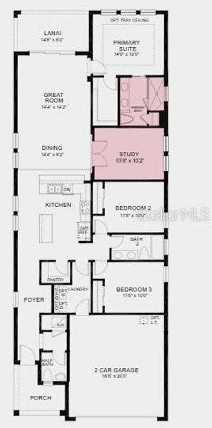 2D floor plan layout of this home in Aden North at Westview, Poinciana, FL (Image 2).