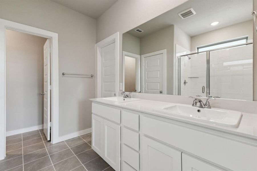 Primary Bathroom in the Masters home plan by Trophy Signature Homes – REPRESENTATIVE PHOTO Primary Bathroom in the Masters home plan by Trophy Signature Homes – REPRESENTATIVE PHOTO