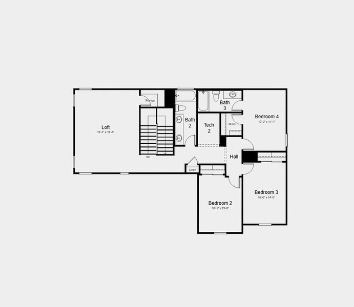 2D floor plan layout for the Olympic by Taylor Morrison in Ladera Trails, Peoria, AZ (Image 4).