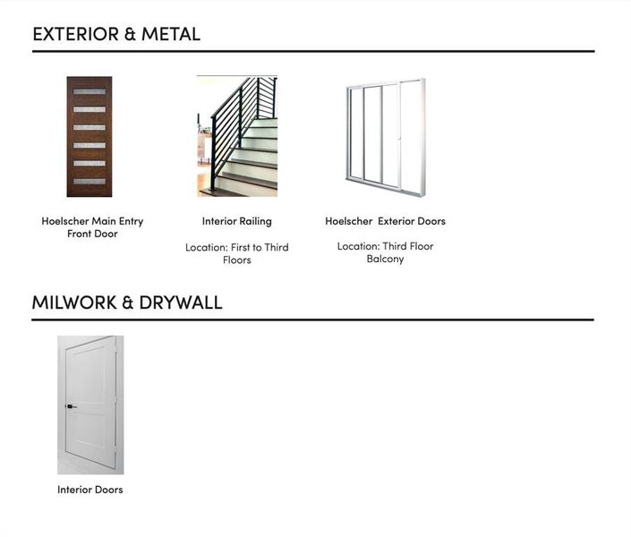 Exterior and metal selections