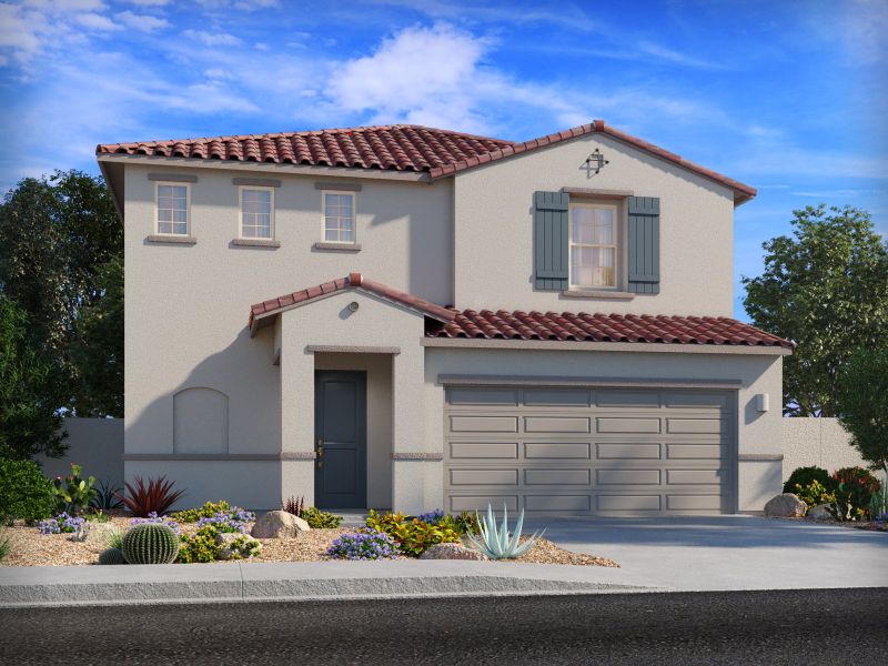Representative exterior photo of a completed home built from the Moonstone by Meritage Homes in Mandarina - Premier Series, Marana, AZ (Image 13).
