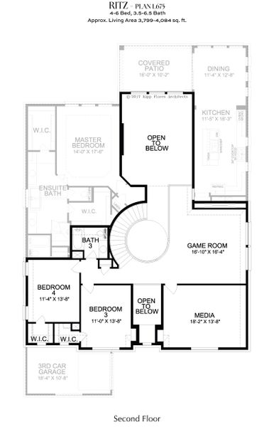 2D floor plan layout for the L675 by Lifestyle Homes in Heritage Series 64s, Frisco, TX (Image 4).
