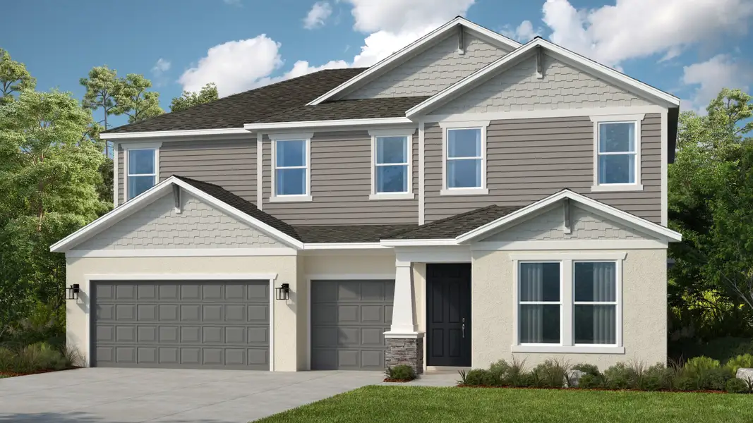 Representative exterior photo of a completed home built from the Waikiki by Taylor Morrison in Hammock at Two Rivers, Zephyrhills, FL (Image 7).