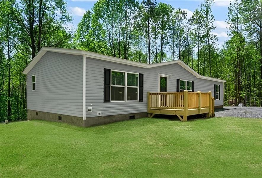 Exterior details and patio area of a home in , Ellijay (Image 27).