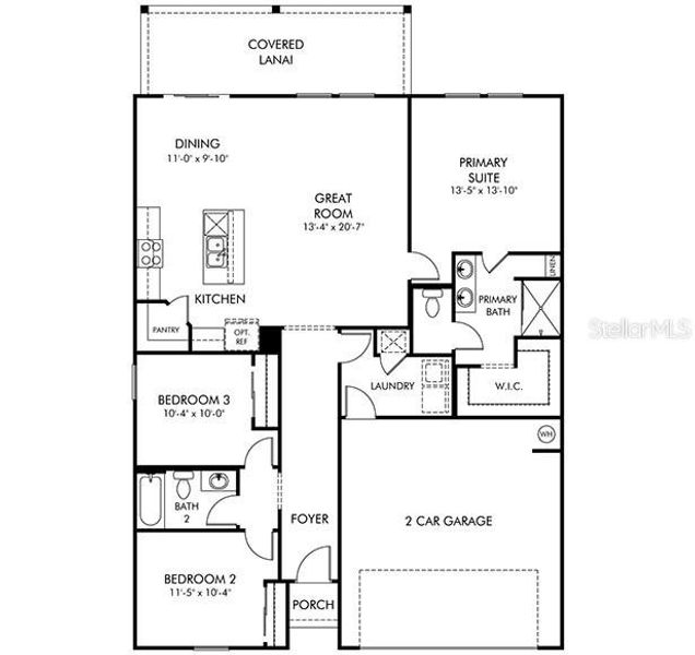 2D floor plan layout of this home in Colbert Landings, Palm Coast, FL (Image 2). 2D floor plan layout of this home in Colbert Landings, Palm Coast, FL (Image 2).