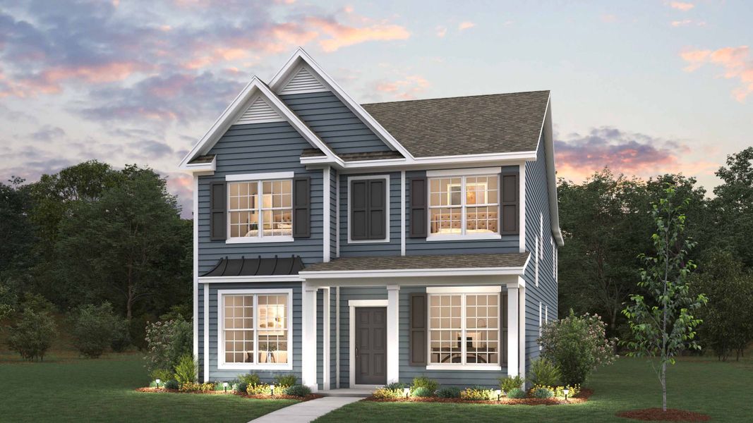 Representative exterior photo of a completed home built from the Adams by D.R. Horton in Shepherd's Farm, Mooresville, NC (Image 6).