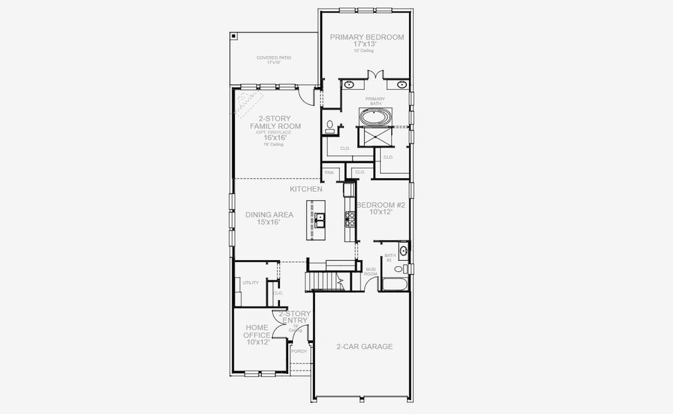 2D floor plan layout for the 2594W by Perry Homes in Juniper Springs 45', Lockhart, TX (Image 5). 2D floor plan layout for the 2594W by Perry Homes in Juniper Springs 45', Lockhart, TX (Image 5).