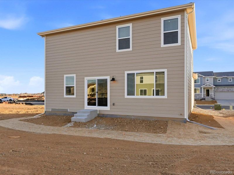 Exterior details and patio area of a home in Revere at Johnstown, Johnstown (Image 3). Exterior details and patio area of a home in Revere at Johnstown, Johnstown (Image 3).