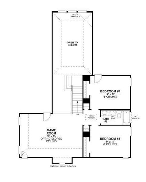 2D floor plan layout of this home in Lilybrooke at Legacy Hills, Celina, TX (Image 4).