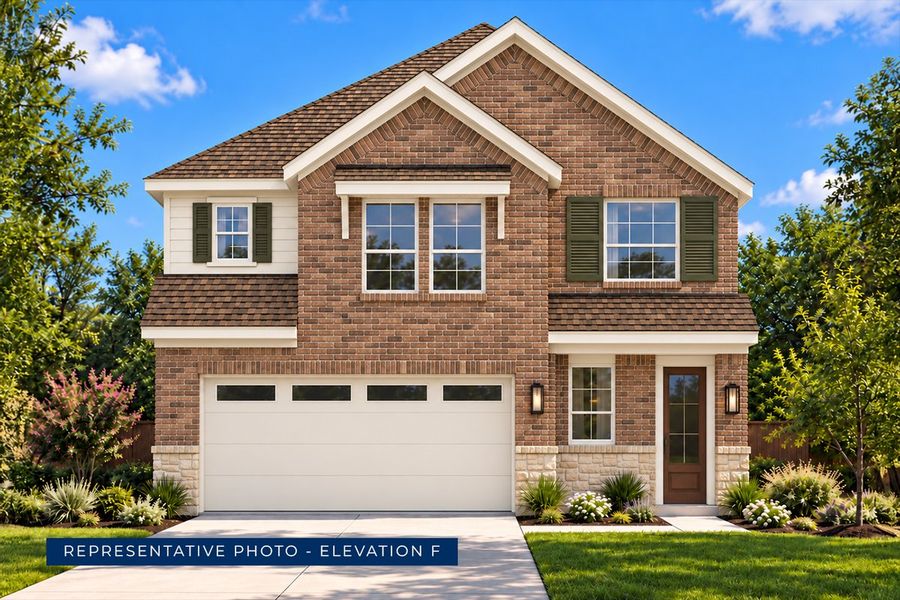 Representative exterior photo of a completed home built from the Truman F by First Texas Homes in Westside Preserve, Midlothian, TX (Image 9).