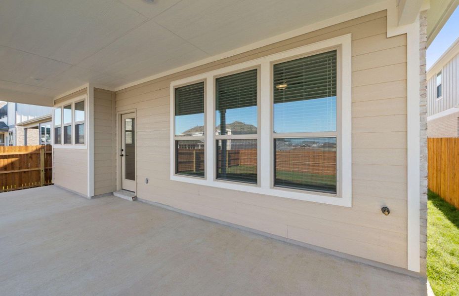Exterior details and patio area of a home in Santa Rita Ranch, Liberty Hill (Image 25). Exterior details and patio area of a home in Santa Rita Ranch, Liberty Hill (Image 25).