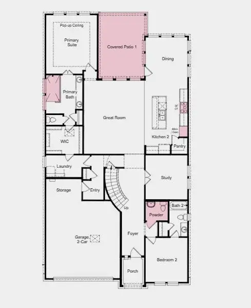 Additional Highlights Include: Gourmet kitchen, pop-up ceilings at primary suite, walk-in shower at primary bath, mud set shower at secondary bath, and covered patio.