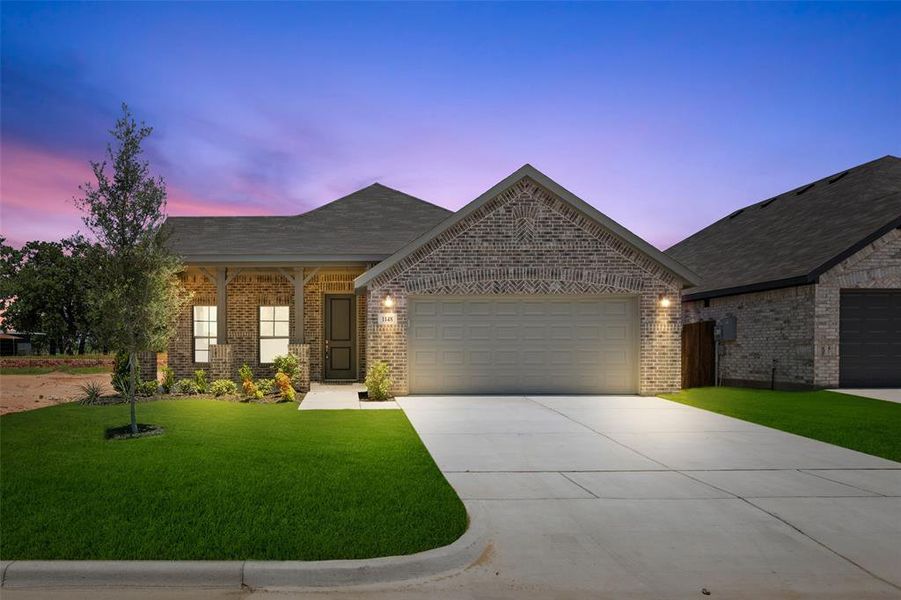 Front exterior of a new home in Pirate Village, Granbury, TX, highlighting curb appeal (Image 1). Front exterior of a new home in Pirate Village, Granbury, TX, highlighting curb appeal (Image 1).